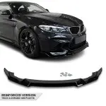 CS-style Priekinis Pažeminimas skirtas BMW M2 F87 (16-21), juodas blizgus - SUSTIPRINTA VERSIJA
