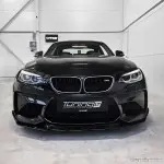CS-style Priekinis Pažeminimas skirtas BMW M2 F87 (16-21), juodas blizgus - SUSTIPRINTA VERSIJA