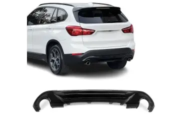 Aero Galinio Bamperio Difuzorius skirtas BMW X1 F48 (15-22) standartinei versijai, juodas blizgus