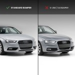 RS išvaizdos Priekinės + Priešrūkinių Grotelės skirtos Audi A4 B8.5 (12-15) standartinei versijai, juodos blizgios
