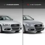 RS-style Front Central + Fog Light Grille set for Audi A4 B8.5 (12-15) standard version, glossy black