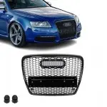 RS išvaizdos Priekinės Grotelės skirtos Audi A6 / S6 C6 (04-11), juodos blizgios