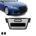 RS išvaizdos Priekinės Grotelės skirtos Audi A4 / S4 B8 (08-12), juodos blizgios
