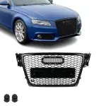 RS išvaizdos Priekinės Grotelės skirtos Audi A4 / S4 B8 (08-12), juodos blizgios