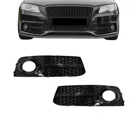 RS-style Fog Light Grille, Covers for Audi A4 B8...