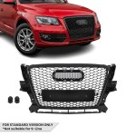 RS išvaizdos Priekinės Grotelės skirtos Audi Q5 8R pre-facelift (09-12) standartinei versijai, juodos blizgios