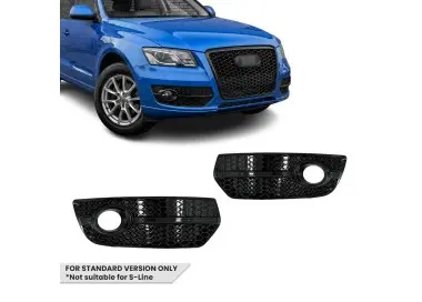 RS išvaizdos Priešrūkinių Grotelės, komplektas skirtas Audi Q5 8R pre-facelift (09-12) standartinei versijai, juodos blizgios