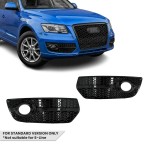 RS išvaizdos Priešrūkinių Grotelės, komplektas skirtas Audi Q5 8R pre-facelift (09-12) standartinei versijai, juodos blizgios