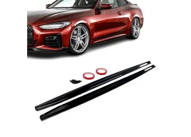 AC-style Poslenksčiai / Slenksčių Apdailos, komplektas skirtas BMW G22 / G23 (20-26) su M-Pack, juodi blizgūs