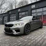 RK-style Front Bumper Lip Spoiler for genuine BMW F90 M5 PRE-LCI (18-20) bumper, glossy black