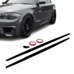 F-PERFORMANCE Poslenksčiai / Slenksčių apdailos, komplektas skirtas BMW E81 / E82 / E87 / E88, juodi blizgūs