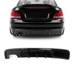 WR Difuzorius skirtas BMW E82 / E88 M-Pack galiniam bamperiui, juodas blizgus