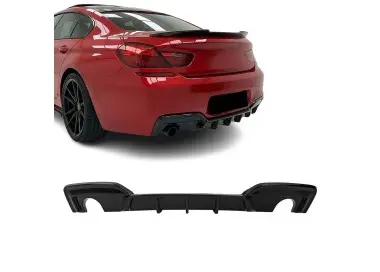 WR Difuzorius skirtas BMW F06 / F12 / F13 (640i / 640d) M-Pack galiniam bamperiui, juodas blizgus