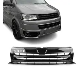 Badgeless Front Grille for VW T5.1 (09-14), glossy black