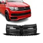 Priekinės Grotelės skirtos VW Transporter T6 (15-19), juodos blizgios