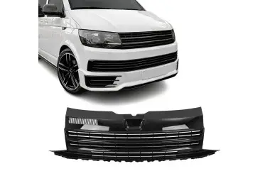 Priekinės Grotelės be ženkliuko skirtos VW Transporter T6 (15-19), juodos blizgios