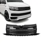 Priekinės Grotelės be ženkliuko skirtos VW Transporter T6 (15-19), juodos blizgios