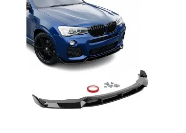 Aero Priekinis Pažeminimas skirtas BMW X3 F25 LCI / X4 F26 (14-18) su M-Pack bamperiu, juodas blizgus