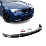 Aero Priekinis Pažeminimas skirtas BMW X3 F25 LCI / X4 F26 (14-18) su M-Pack bamperiu, juodas blizgus