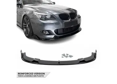HM Priekinis Pažeminimas skirtas BMW E60 / E61 su M Tech bamperiu, juodas blizgus, V2 - SUSTIPRINTA VERSIJA