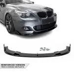 HM Priekinis Pažeminimas skirtas BMW E60 / E61 su M Tech bamperiu, juodas blizgus, V2 - SUSTIPRINTA VERSIJA