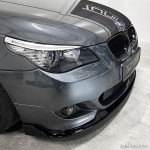 HM-style Front Bumper Lip Spoiler for BMW E60 / E61 with M-Tech bumper, glossy black V2: EXTRA-STRONG VERSION