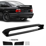 HM-style Trunk Spoiler + Risers set for BMW E39 sedan, glossy black