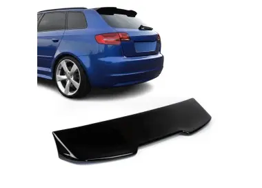 RS išvaizdos Spoileris ant galinio dangčio skirtas Audi A3 8P (05-12) 5 durų modeliams, juodas blizgus