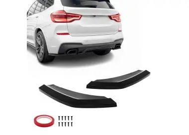 MX-style Galinio Bamperio Spliteriai, komplektas skirtas BMW X3 G01 PRE-LCI (18-21) su M-Pack, juodi blizgūs