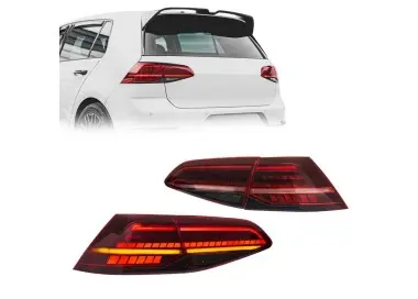 R style LED Tail Lights set with Dynamic turn signals for VW Golf MK7 (13-19) hatchback