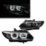 DTM-inspired Xenon Headlights set with White LED Angel Eyes for BMW E92 / E93 PRE-LCI (06-10)