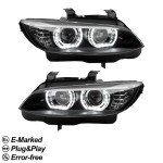 DTM style Xenon Priekiniai Žibintai su Baltais LED Angel Eyes, komplektas skirtas BMW E92 / E93 PRE-LCI (06-10)