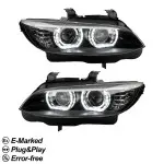 DTM style Xenon Priekiniai Žibintai su Baltais LED Angel Eyes, komplektas skirtas BMW E92 / E93 PRE-LCI (06-10)