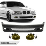 Priekinis M Bamperis skirtas BMW E39, be PDC, be apiplovimų angų, su geltonais priešrūkiniais