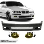 Priekinis M Bamperis skirtas BMW E39, be PDC, be apiplovimų angų, su geltonais priešrūkiniais