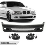 Priekinis M Bamperis skirtas BMW E39, be PDC, be apiplovimų angų, su skaidriais priešrūkiniais