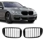 Priekinės Grotelės skirtos BMW G11 / G12 (15-19), juodos blizgios