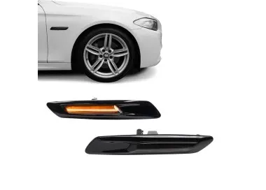LED dinaminiai Posūkiai, komplektas skirtas BMW F10 / F11 (10-13) PRE-LCI, juodi