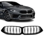M-Style Priekinės Grotelės skirtos BMW G14, G15, G16 PRE-LCI (18-22), dvigubos, juodos blizgios