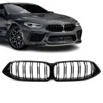 M-Style Priekinės Grotelės skirtos BMW G14, G15, G16 PRE-LCI (18-22), dvigubos, juodos blizgios