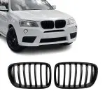 Priekinės Grotelės, komplektas skirtas BMW X3 F25 PRE-LCI (11-14), juodos blizgios