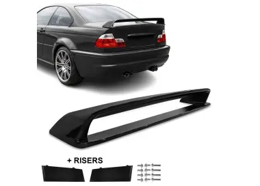 LTW-style Spoileris ant Bagažinės + paaukštinimai, komplektas skirtas BMW E46 sedan / coupe, juodas blizgus