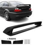 HM-style Spoileris ant Bagažinės + paaukštinimai, komplektas skirtas BMW E46 sedan / coupe, juodas blizgus