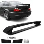 LTW-style Spoileris ant Bagažinės + paaukštinimai, komplektas skirtas BMW E46 sedan / coupe, juodas blizgus