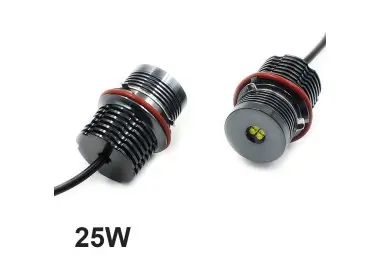 Angel Eyes LED Markeriai - 25W, komplektas skirtas BMW E39 / E53 / E60 / E63 / E65 / E87, balti