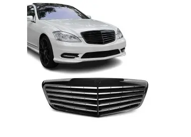 Priekinės Grotelės skirtos Mercedes-Benz W221 (09-13) be distroniko, juodos blizgios