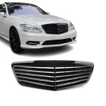 Priekinės Grotelės skirtos Mercedes-Benz W221 (09-13) be distroniko, juodos blizgios