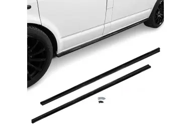 MX Poslenksčiai / Slenksčių Apdailos, komplektas skirtas VW T5 / T5.1 / T6 / T6.1 su trumpa baze, juodi blizgūs