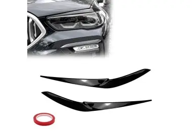 Priekinių Žibintų Apdaila, komplektas skirtas BMW X5 G05 / X6 G06 PRE-LCI (18-23), juoda blizgi