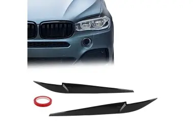 Priekinių žibintų apdaila, komplektas skirtas BMW X5 F15 (14-18), juoda blizgi